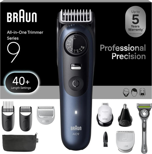 Braun Series 9 All-in-One Beard & Body Grooming Kit for Men - Cordless Trimmer, Hair Clippers & Shaver for Face, Hair & Body with Gillette Labs Razor