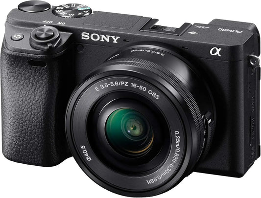 Sony Alpha a6400 Mirrorless Camera: Compact APS-C Interchangeable Lens Digital Camera - Real-Time Eye Auto Focus, 4K Video, Flip Screen & 16-50mm Lens