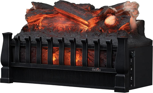 duraflame Electric Log Set 400 Sq Ft Heater - Faux Logs Insert with Lifelike Flames for Existing Fireplaces, Remote Control Included