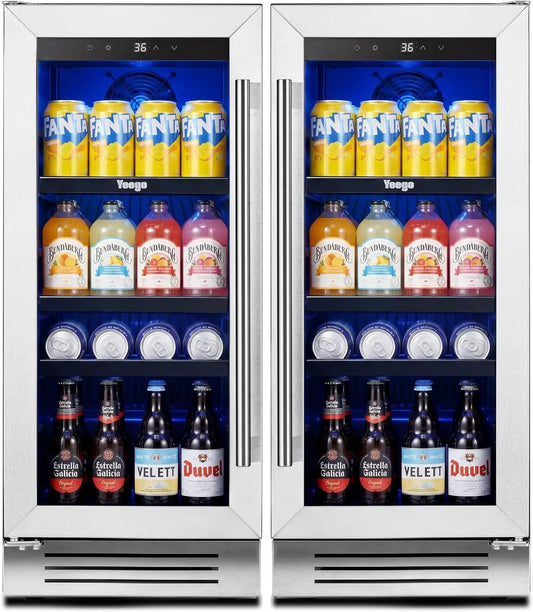 Yeego 30 Inch Beverage Refrigerator - 200 Can Beer Cooler with Glass Door