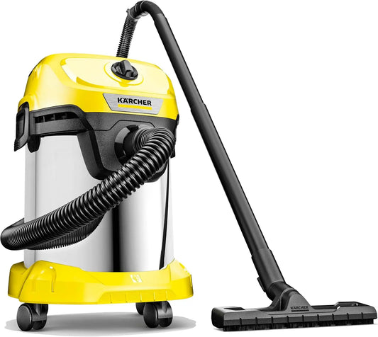 Kärcher WD 3 S V-17/4/20 Wet/Dry Vacuum Cleaner - 1000W, 17L Tank, 2 m Suction Hose, Cartridge Filter