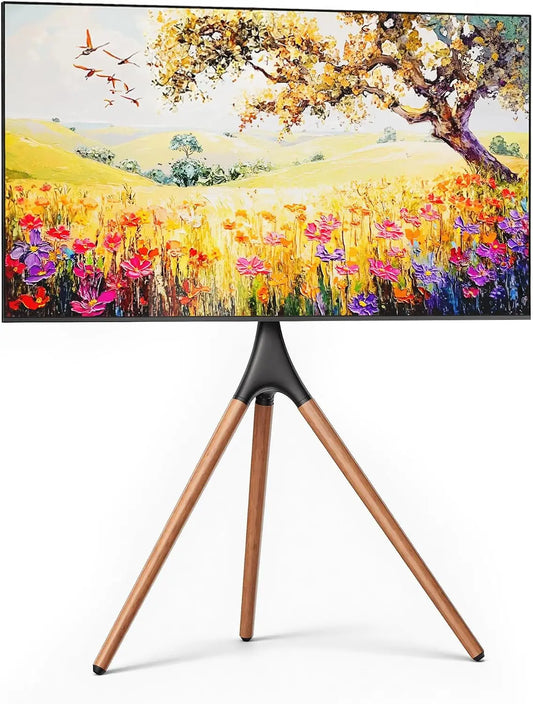 Artistic Easel TV Stand for 43-65 in TVs up to 88 lbs - Black Walnut