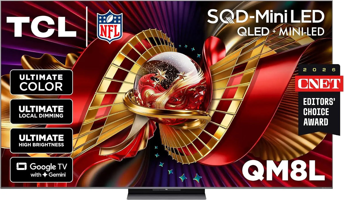 TCL 85 Inch QM8L Series SQD-Mini LED QLED 4K Smart Google TV 85QM8L - 2026