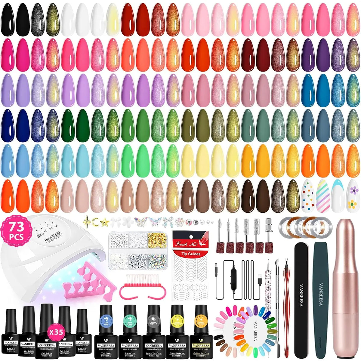 VANREESA 73 Pieces Gel Nail Polish Kit