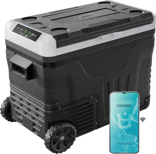 EUHOMY 47QT 12 Volt Refrigerator - Dual Zone -4℉~68℉ Portable Freezer for Car