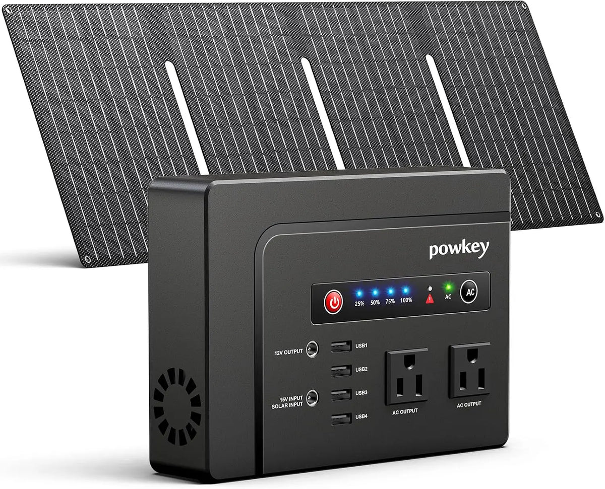 200W Solar Powered Generator - Portable Power Station with Solar Panel 40W