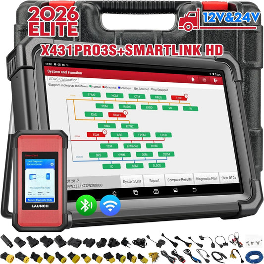 LAUNCH X431 PRO3S+ Smartlink HD Heavy Duty Truck Scanner - J2534 Protocols