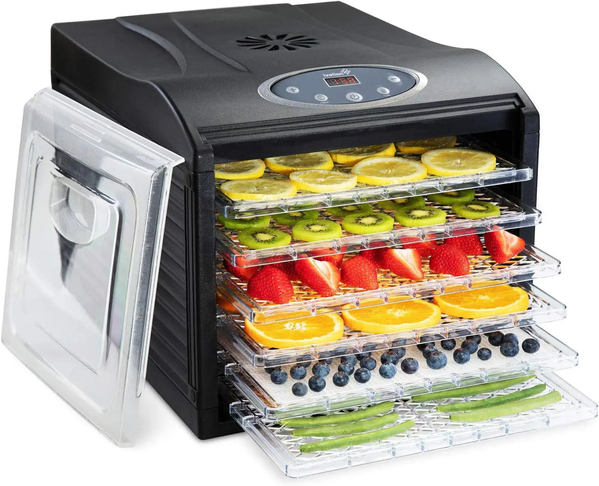 Ivation 6 Tray Food Dehydrator for Beef Jerky - Digital Timer