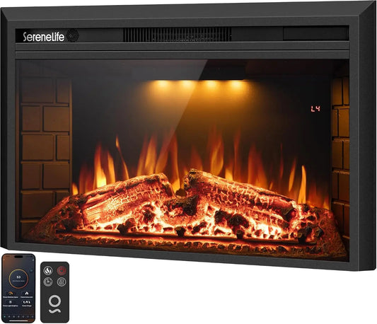 SereneLife Electric Fireplace Insert - With Heater