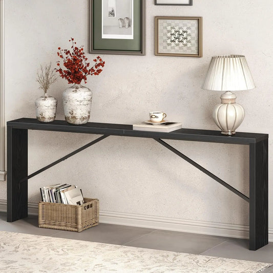 MAHANCRIS Console Table - 78.7Long Sofa Table Behind Couch, Black CTHB20801