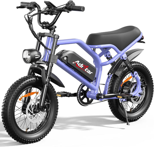 ADISTAR 16 Inch Electric Bike - Peak 1500W, 65 Miles Range, 748.8Wh