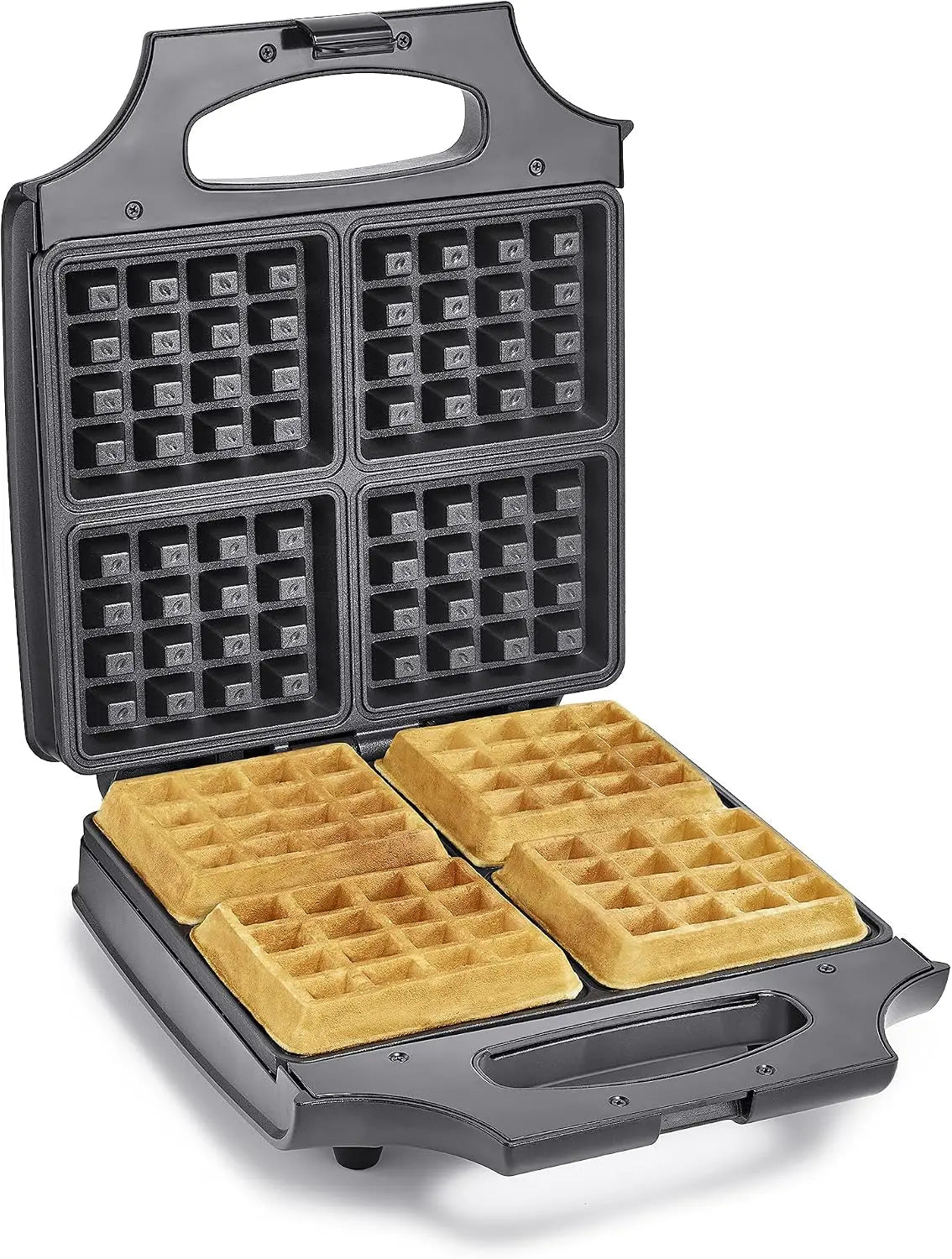 bella Waffle Maker - Nonstick, Extra Large Plates, Stainless Steel/Black