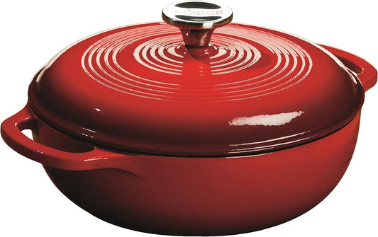 Lodge Essential Enamel Cast Iron Dutch Oven - 3 Quart, Island Spice Red