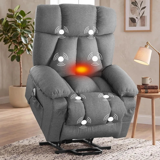 Power Lift Recliner Chair for Elderly - With Massage and Heat for Living Room
