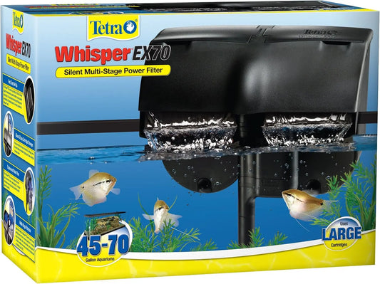 Tetra Whisper EX 70 Filter For 45 To 70 Gallon aquariums - Silent Multi-Stage Filtration