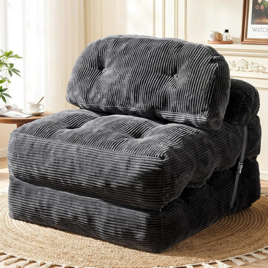 Folding Sofa Bed - Convertible Sleeper Chair with Back Support and Pillow